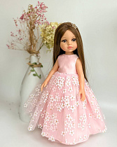 Платье на куклу Paola Reina 33 см, с ромашками, РОЗОВОЕ